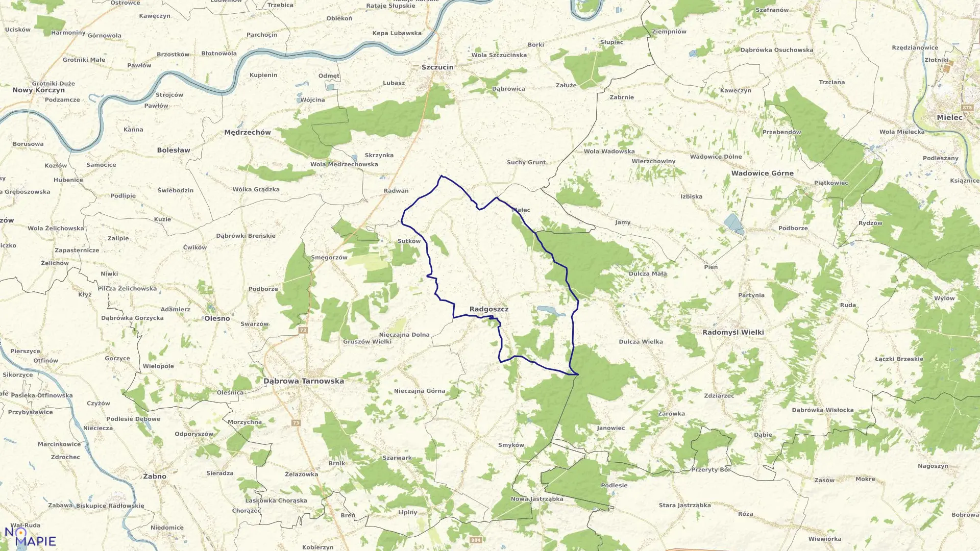 Mapa obrębu Radgoszcz w gminie Radgoszcz
